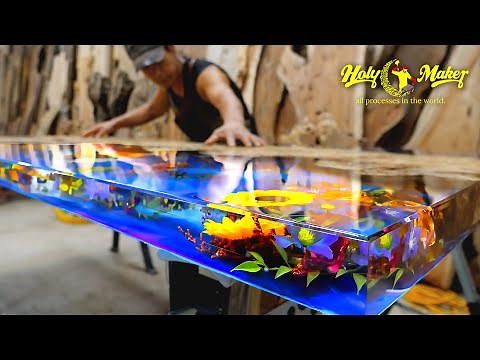 The man who creates $30,000 resin tables using flowers.