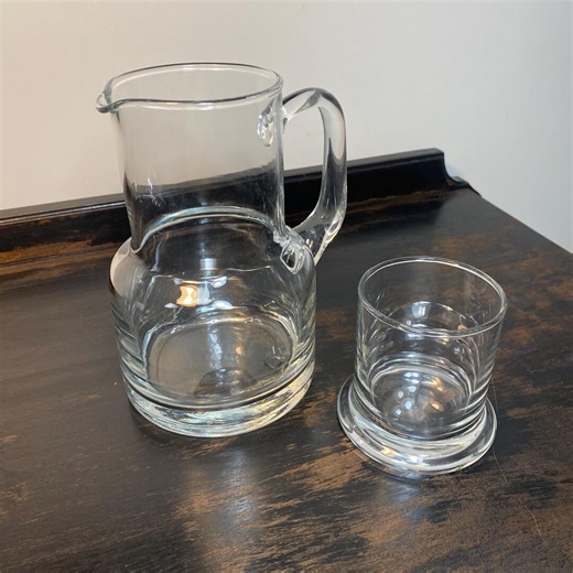 Glass Pitcher With Integrated Water Glass New in Box - Etsy
