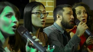 Professional Karaoke Machine with Lyrics Display Screen for Adults, 2 Wireless Microphones, LED Lights, Bluetooth Portable PA Speaker System with Upgraded Built in 15" Tablet & WiFi, Allegro X8 2.0