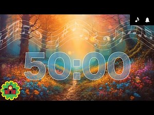 50 Minute Classroom Timer MAGICAL FOREST | Calm Music | Alarm