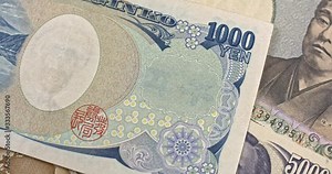 Banknotes of the 1000 Japanese yen currency, Close up, JPY