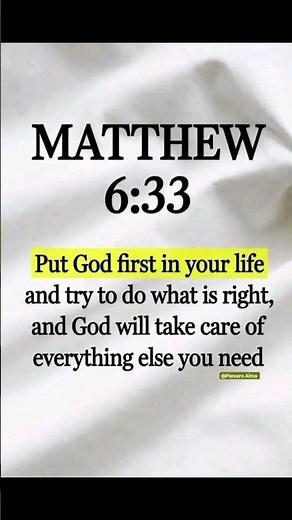 PUT GOD FIRST IN YOUR LIFE