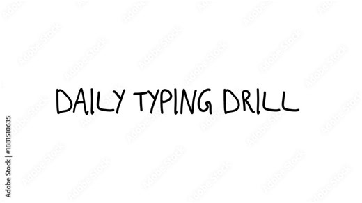 daily typing drill typing on white background video