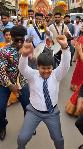 🕺School kid said: Homework later, dance first.😅#YouTubeshorts #baraatreels #djonwheels #weddingreels
