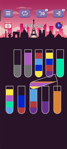 water sort puzzle level 569 guru #games