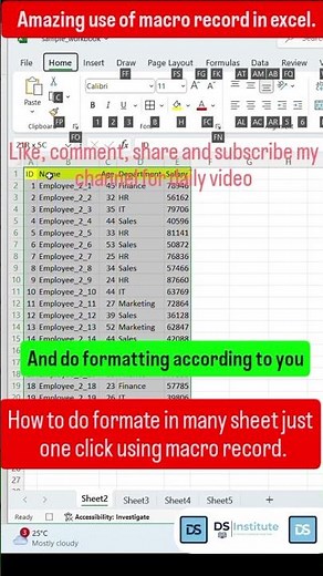 macro record in excel 2025 #excel #macro #exceltips