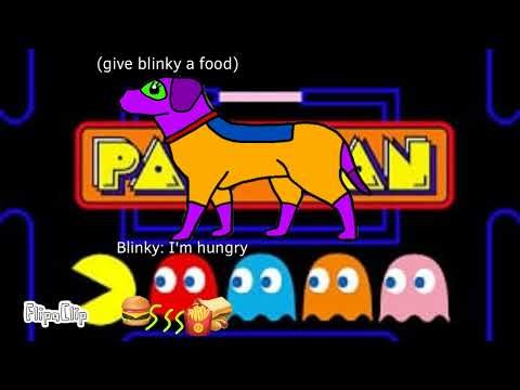 Pac-man Blinky ghost is hungry