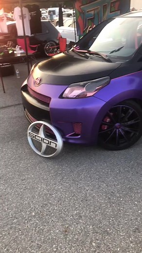 My #hellokittycar at her first Oklahoma car meet today! #vinylwrap #ladydriven #cute #wrapkitty #scion #scionxd