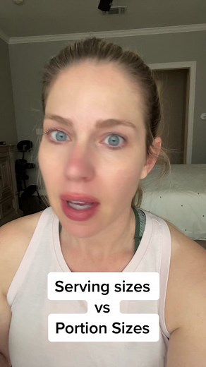 Many ask me: what is the difference between portion size and serving size? A serving size is a standardized, measured amount of food, usually the amount used for Nutrition Facts labels. A portion size is the amount you choose to eat, which can be obviously be more or less than a serving size. Here in the United States specifically (that's not to say it's not other places too), sooo many of us struggle with what I like to call “portion distortion.” What one may think is a single portion is actual