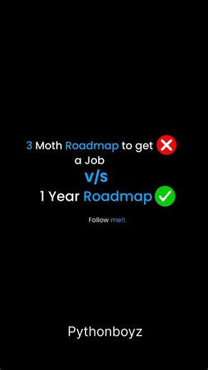 PythonBoyz -ML Engineer | Python Mentor on Instagram: "Comment ‘Roadmap ‘ to get 3 month roadmap plan🔥🤙 📘 Placement Study Material — Check Bio 🚀 Join Telegram — Link in Bio 🎯 Prepare. Practice. Get Placed. #roadmap #studyroadmap #3monthroadmap"