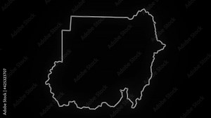 Map of Sudan, Sudan outline, Animated close up map of Sudan