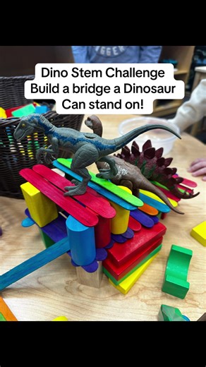 Dinosaur STEM Challenge: Build a Bridge for Dinosaurs