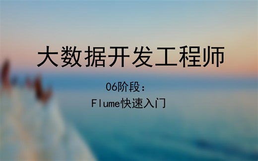 [2021]大数据开发工程师06：Flume快速入门