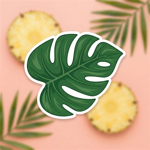 Monstera Leaf Sticker Tropical Plant Vinyl Decal Aesthetic Waterproof Cute Laptop Water Bottle Gift - Etsy