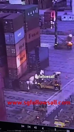 Container falls onto driver in Singapore port