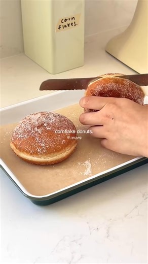 cornflake donuts 🌽✨ #cerealmilkdonuts #donuts #fyp #cerealmilk #summerrecipe #baking #foryou #aesthetic #homebaking #homecafe #cornflakes #corn | Matilda McGowan