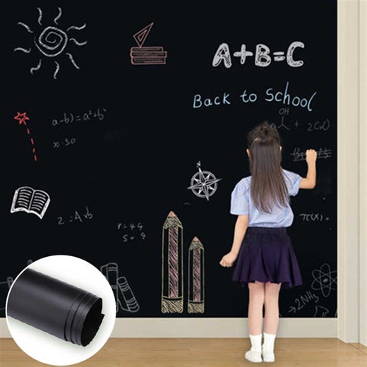 Modern Removable Chalkboard Wall Sticker Black Board for Kids Rooms Bedroom Office Erasable Draw Decor Wall Decals Black Color