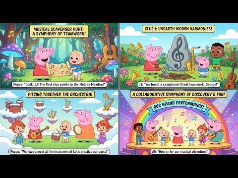 Peppa Pig and CoComelon's Magical Musical Scavenger Hunt for Hidden Instruments!