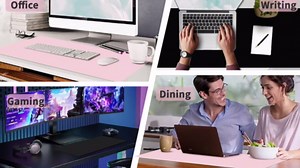 Galdas Gaming Mouse Mat XXL XL Large Mouse Mat Long Extended Mouse Pad Desk Mat Non-Slip Rubber Mice Pads Stitched Edges Thin Pad (Black)