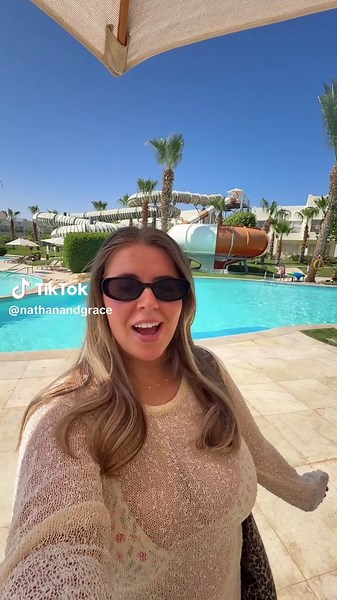 This hotel has 13 waterslides & a wave pool! 🤩🌊 AD We can't believe that a kid asked if Nathan was Mr Beast 🤣🤣 Do you guys think they look alike?! #nathanandgrace #nathanandgracetravel #egypt #sharmelsheikh @Swissotel Sharm El Sheikh @On the Beach