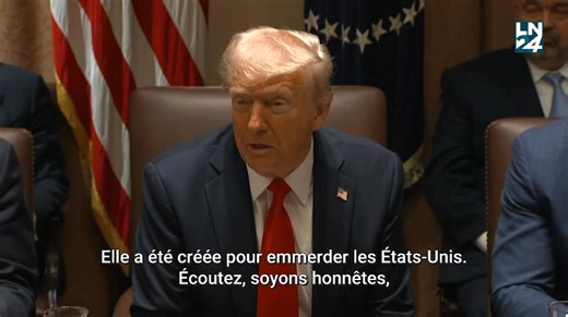 9.1K views · 118 reactions | Le président américain Donald Trump décrit l'intégration européenne, un projet encouragé depuis des décennies par Washington, comme étant enraciné dans une tentative de contrer les Etats-Unis. | LN24 | Facebook