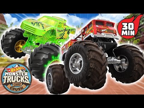 Hot Wheels Monster Trucks Pair Up to Take On the Gold! 🏆 - Monster Truck Videos for Kids