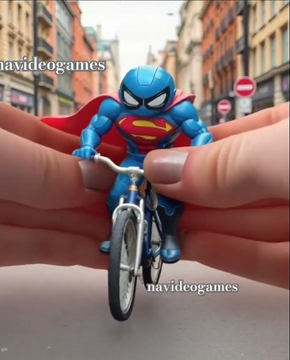 Spiderman men on a bike , squish it #asmr #marvel #squishys #squishable #spidermantoys