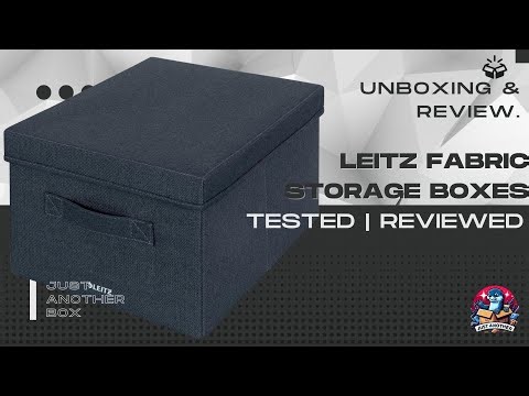 Leitz Fabric Storage Boxes with Lid 2 Pack, Foldable & Eco Friendly Office, Home, School Organizer