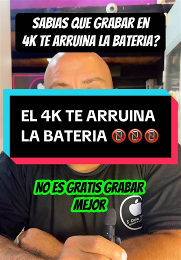 Grabar en 4K o en alta calidad exige mucho más al iPhone. Eso significa más consumo de batería, más calor y menor rendimiento. Si usás mucho la cámara, esto te afecta directamente. #iphone #iphonetips #4k#camara #apple