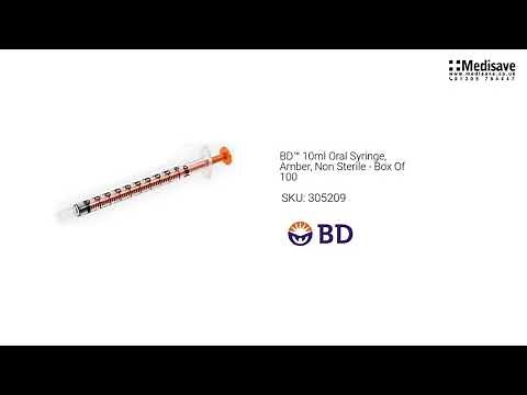 BD™ 10ml Oral Syringe Amber Non Sterile Box Of 100 305209