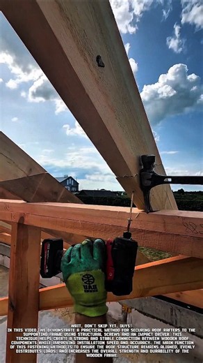 Fast Roof Framing Installation with Structural Screws | Efficient Wooden Roof Construction.