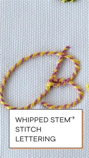 How to embroider Whipped Stem Stitch Lettering