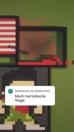 Türkei Flagge pixel art #minecraft #pixelart #gaming #shorts #short