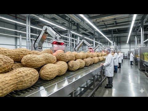 Inside a Modern Peanut Processing Factory: From Raw Peanuts to Finished Products (Full Process)