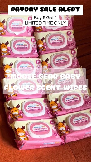 Payday Sale on Moose Gear Baby Flower Scent Wipes