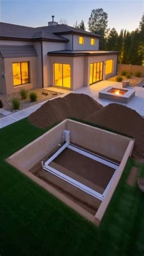 From Dirt to Glow: Backyard Pool Build in 10s #Construction #Timelapse #BackyardReveal