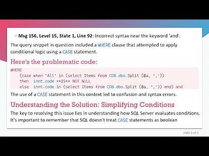 How to Fix SQL Query Errors Related to the WHERE Clause