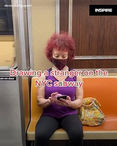 6.3M views · 249K reactions | This artist surprises strangers by drawing their portraits in the subway! | Inspire | Facebook