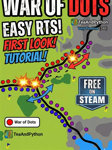 Stop scrolling if you like Strategy games 🛑 This just dropped on Steam and it’s 100% Free. It looks like MS Paint, but the gameplay is brutal. 🤯 I posted the full First Look & Tutorial on my YouTube channel. Link in bio! 📺 Full Video: https://www.youtube.com/watch?v=61vZJ83GqzQ #WarOfDots #RTS #Gaming #FreeGames #SteamHiddenGems #StrategyGames #IndieDev #MrBunalGaming #NewGameAlert #GamingOnTikTok