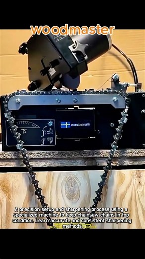 Chainsaw Chain Sharpening Setup for Perfect Cutting Performance #worker #process#chainsaw#sharpening