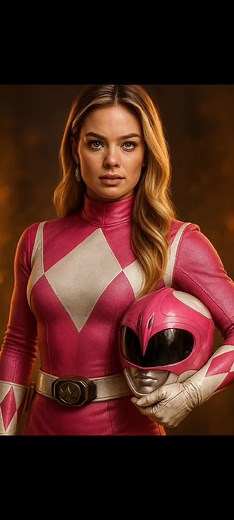Retrato hiperrealista de Power Ranger Rosa