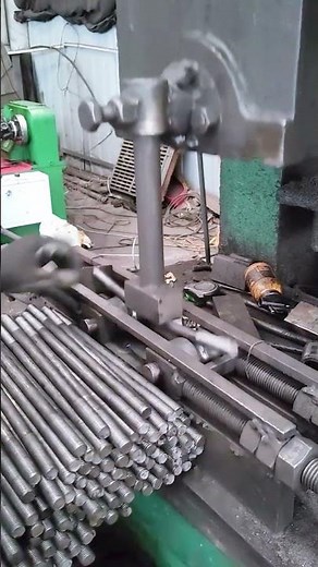 This is how the machine works to bend iron bolts quickly #machineworks #bending #iron #bolts