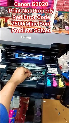 Canon G3020 Print Not Properly Red Error Code 7500 Mine Bord Problem Solved#canon#service #new#bord