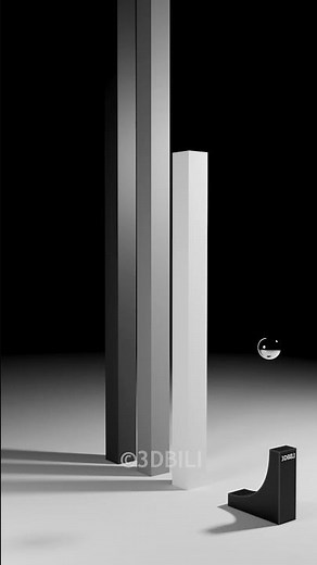 Satisfying Gradient Cubes Collapse Black & White Physics Simulation (Weight Impact) #satisfying