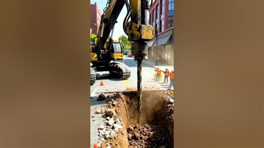 Miniature Excavator Unleashes Power! 🚧 Tiny Construction Drill in Action!