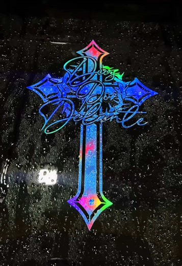 Calcomanía de Dios en azul tornasol – ¡Compra ahora!