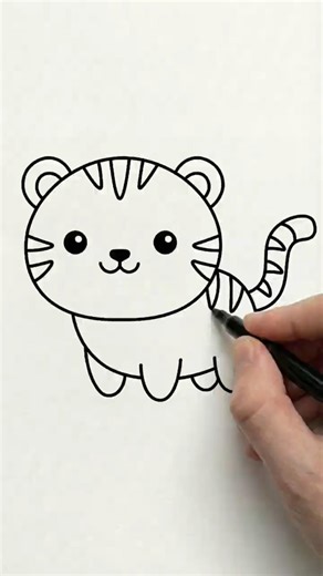 The EASIEST Way to Draw a Chubby Tiger 🐯✨
