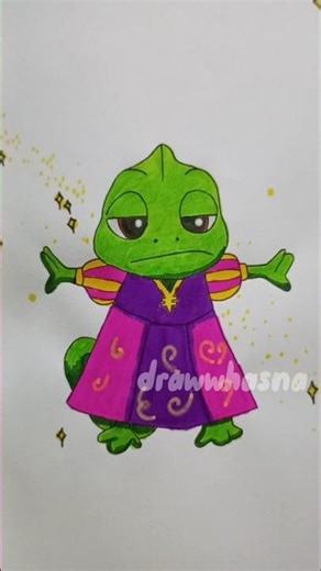 gambar PASCAL tangled,, let's go draw with me 👩🏻‍🎨💚#shorts#drawing