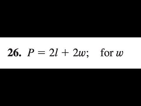 P = 2l + 2w; solve for w
