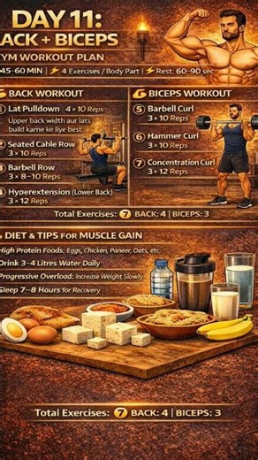 DAY 11: GYM WORKOUT PLAN 🗿
